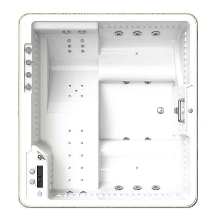 Мини бассейн Radomir Цезарь Gold 1-30-0-0-4-0501Б, белый, 1890х1740, рама-подставка, слив-перелив, 20 форсунок гидромассажа, пневмокнопка - 2 шт., регулятор воздуха - 4 шт.