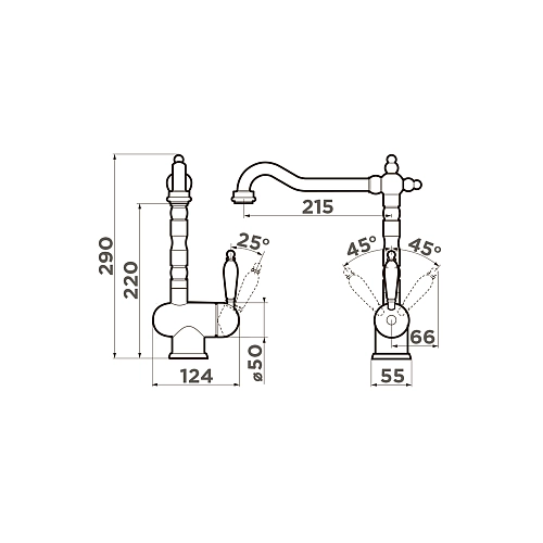 Смеситель для кухни Omoikiri Kyoto-G OKY-G-35 Смеситель для кухни Omoikiri Kyoto-G OKY-G-35