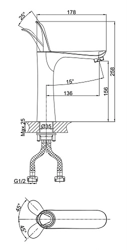 Смеситель для раковины D&K Venice Baciano DA1032659, черный/золото Смеситель для раковины D&K Venice Baciano DA1032659, черный/золото