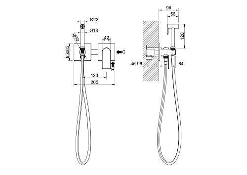 Гигиенический душ Aquatek ЛИРА AQ1420MB Черный матовый, встраиваемый Гигиенический душ Aquatek ЛИРА AQ1420MB Черный матовый, встраиваемый