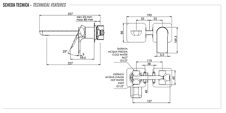 Смеситель для раковины Remer Infinity I15PLVO, состаренная латунь