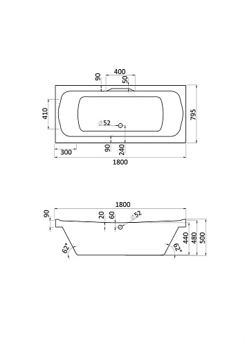 Акриловая ванна Santek Корсика 180х80 белая 1.WH11.1.981 Акриловая ванна Santek Корсика 180х80 белая 1.WH11.1.981