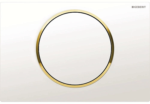 Клавиша смыва Geberit 115.758.KK.5 Sigma10 пластик, белый/золото Клавиша смыва Geberit 115.758.KK.5 Sigma10 пластик, белый/золото
