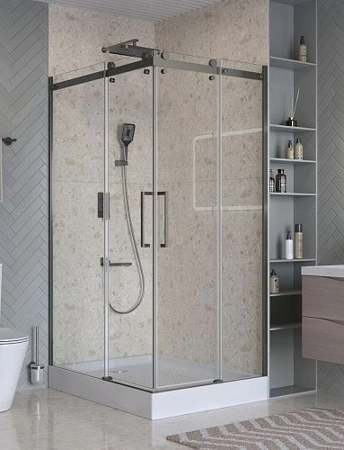 Душевой уголок BelBagno MARINO-2-AH-2-120/90-C-GM 120x90 см, профиль оружейная сталь, стекло прозрачное Душевой уголок BelBagno MARINO-2-AH-2-120/90-C-GM 120x90 см, профиль оружейная сталь, стекло прозрачное