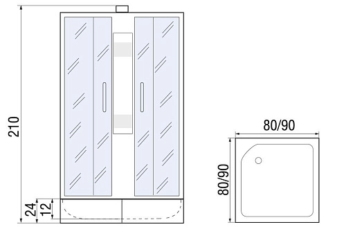 Душевая кабина River NEVA Б/К 90/24 MT 10000000819 Душевая кабина River NEVA Б/К 90/24 MT 10000000819