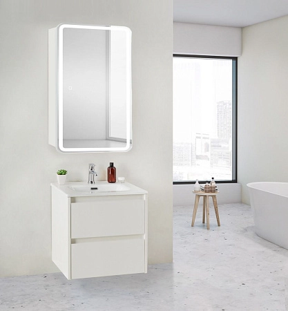 Зеркальный шкаф SPC-MAR-500/800-1A-LED-TCH 12W 220-240V 500x800x150 с подсветкой и сенсорным выключателем