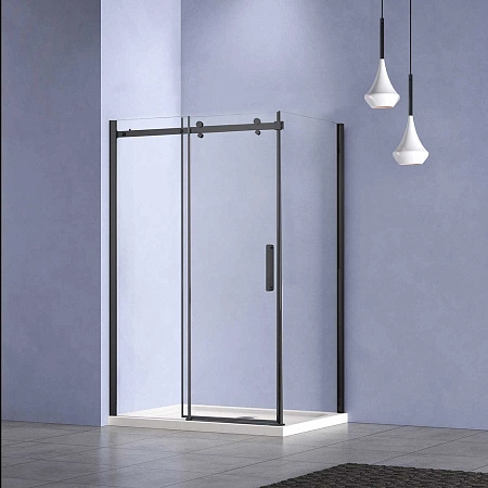 Душевой уголок Vincea Como-N VSR-4CN9015CLB, 1500x900, черный, стекло прозрачное