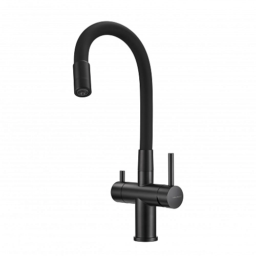 Смеситель для кухни Milacio Ultra 560 (MCU.560.TBB) под фильтр, total black черный шланг Смеситель для кухни Milacio Ultra 560 (MCU.560.TBB) под фильтр, total black черный шланг