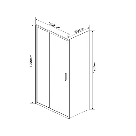 Душевой уголок Vincea Garda VSR-1G8015CLG, 1500x800, брашированное золото, стекло прозрачное