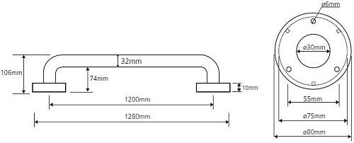 Поручень Bemeta HELP program 301101201 Поручень Bemeta HELP program 301101201