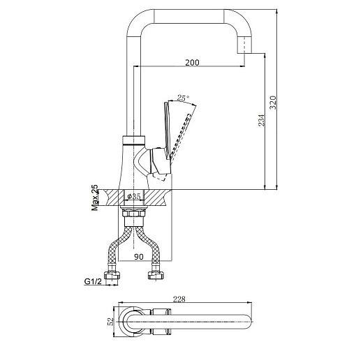Смеситель для кухни RUSH Denis (DN0335-22) Смеситель для кухни RUSH Denis (DN0335-22)