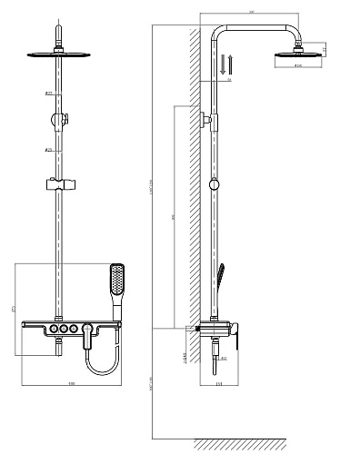 Душевая система D&K Berlin Humboldt DA1443712B13 Душевая система D&K Berlin Humboldt DA1443712B13
