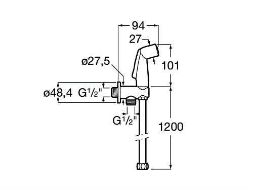 Гигиеническая лейка Roca Be-Fresh Go аква-стоп 5B9230C00 Гигиеническая лейка Roca Be-Fresh Go аква-стоп 5B9230C00