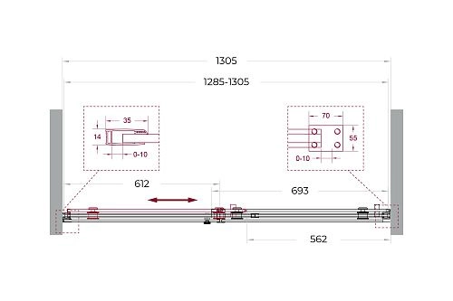 Душевая дверь BelBagno SOFT_CLOSE-2-BF-1-130-C-GM 130 см, профиль оружейная сталь, стекло прозрачное Душевая дверь BelBagno SOFT_CLOSE-2-BF-1-130-C-GM 130 см, профиль оружейная сталь, стекло прозрачное