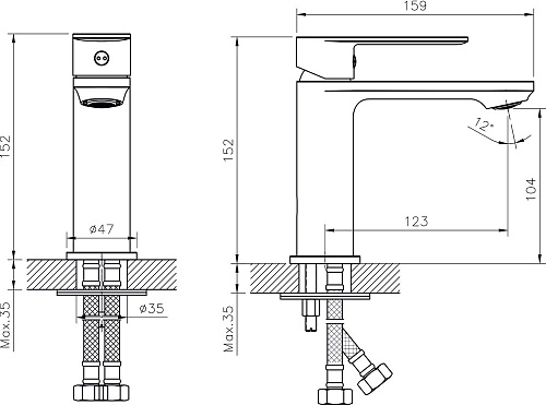 Смеситель для раковины Rush Fiji FI1835-11 хром Смеситель для раковины Rush Fiji FI1835-11 хром