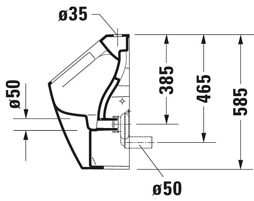 Писсуар Duravit ME by Starck 2815302000 подача воды сверху белый Писсуар Duravit ME by Starck 2815302000 подача воды сверху белый