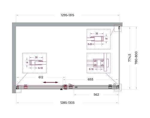 Душевой уголок BelBagno SOFT_CLOSE-2-AH-1-130/80-C-GM 130x80 см, профиль оружейная сталь, стекло прозрачное Душевой уголок BelBagno SOFT_CLOSE-2-AH-1-130/80-C-GM 130x80 см, профиль оружейная сталь, стекло прозрачное