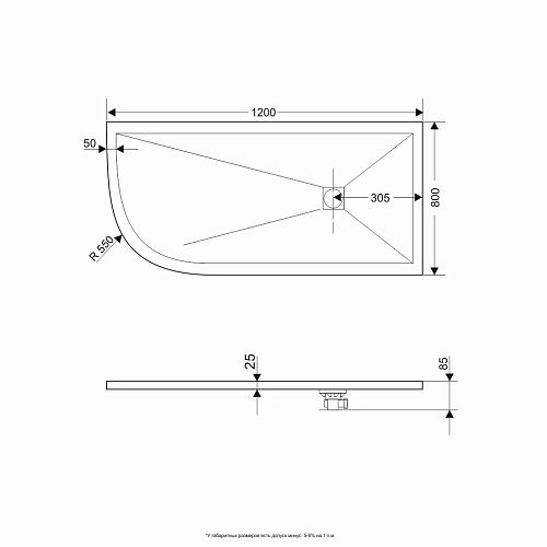 Душевой поддон RGW Stone Tray ST/AR-G 800x1200 мм 16154128-02R асимметричный графит \ серый Душевой поддон RGW Stone Tray ST/AR-G 800x1200 мм 16154128-02R асимметричный графит \ серый