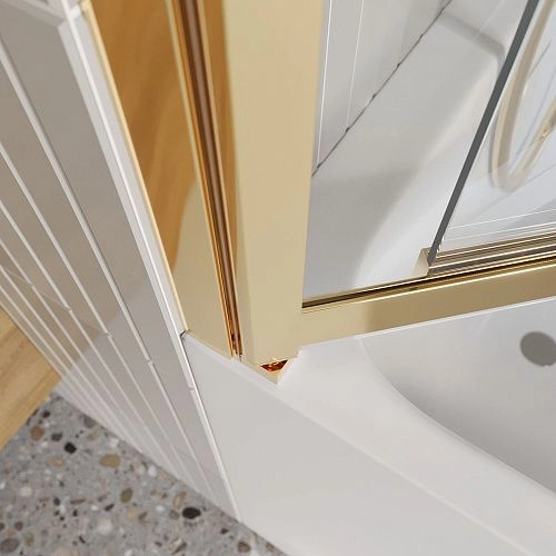 Шторка на ванну BelBagno LUCE-VF-11-100/145-C-ORO 100 см, профиль золото, стекло прозрачное Шторка на ванну BelBagno LUCE-VF-11-100/145-C-ORO 100 см, профиль золото, стекло прозрачное