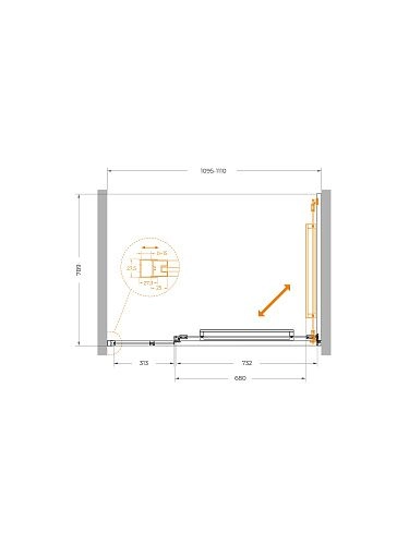 Душевая дверь CEZARES LUX-B-FS-11-110-C-GM 110 см, профиль оружейная сталь, стекло прозрачное Душевая дверь CEZARES LUX-B-FS-11-110-C-GM 110 см, профиль оружейная сталь, стекло прозрачное