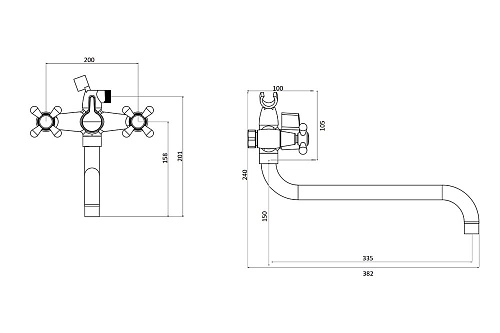 Смеситель для ванны OneLife P03-221cr Смеситель для ванны OneLife P03-221cr