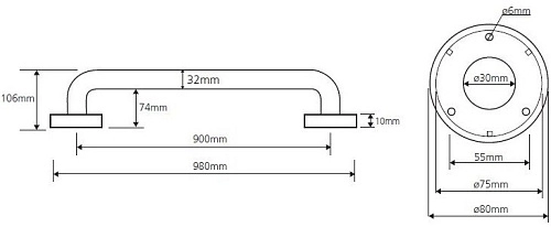 Поручень Bemeta HELP program 301100902 Поручень Bemeta HELP program 301100902