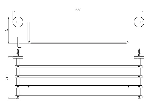 Полотенцедержатель Aquatek БЕТТА AQ4615MB черный матовый Полотенцедержатель Aquatek БЕТТА AQ4615MB черный матовый