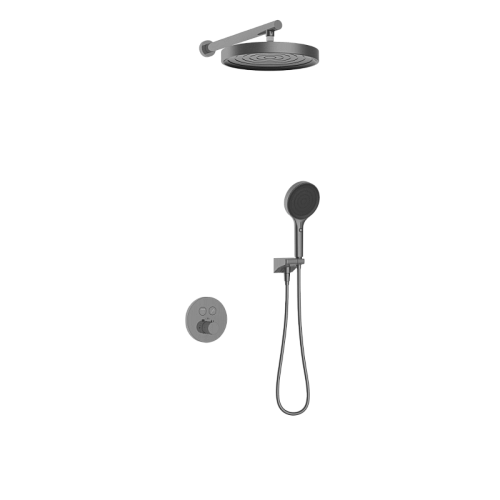 Душевая система Kaiser Sano с термостатом скрытого монтажа вороненая сталь 08277-15 Душевая система Kaiser Sano с термостатом скрытого монтажа вороненая сталь 08277-15