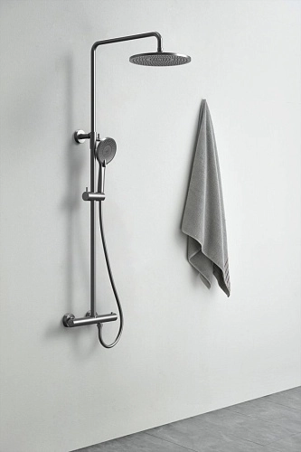 Душевая система Kaiser Serio с термостатом вороненая сталь 05577-15 Душевая система Kaiser Serio с термостатом вороненая сталь 05577-15