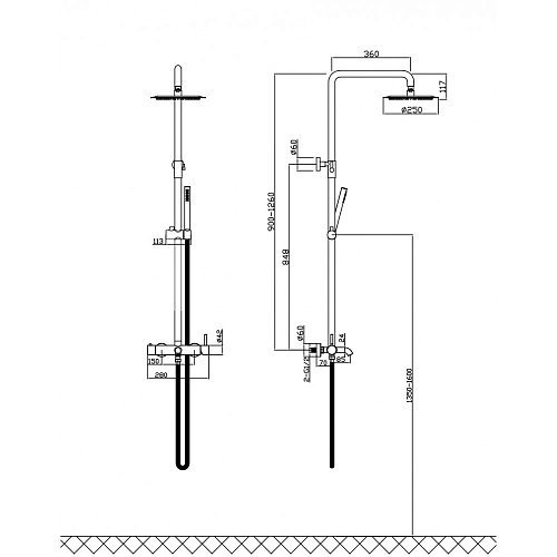 Душевая система Milacio Ultra ( MCU.151.GD ) золото Душевая система Milacio Ultra ( MCU.151.GD ) золото