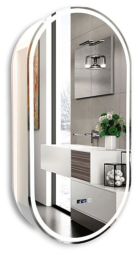 Зеркальный шкаф SILVER MIRRORS 500х1000 ЖК-часы, подогрев, сенс.выключатель Soho-WHITE (LED-00002671 Зеркальный шкаф SILVER MIRRORS 500х1000 ЖК-часы, подогрев, сенс.выключатель Soho-WHITE (LED-00002671