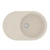 Кухонная мойка Lemark LACHA 760 врезная овальная из кварцгранита, с крылом, шампань 9910060