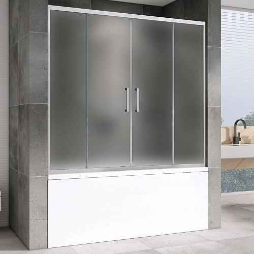 Шторка на ванну ABBER Schwarzer Diamant AG57150M 150 см универсальная, профиль хром, стекло матовое Шторка на ванну ABBER Schwarzer Diamant AG57150M 150 см универсальная, профиль хром, стекло матовое