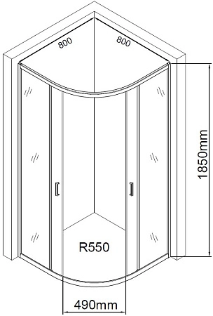 Душевой уголок Aquanet SE-800Q 80x80, прозрачное стекло 00270062