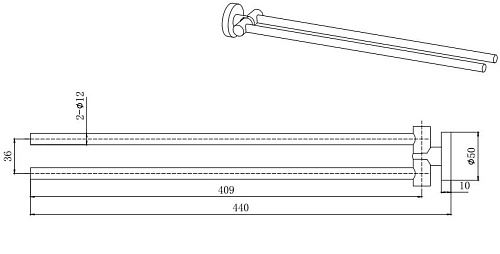 Полотенцедержатель Aquatek ВЕГА AQ4013CR хром Полотенцедержатель Aquatek ВЕГА AQ4013CR хром