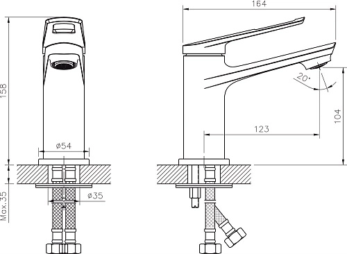 Смеситель для раковины Rush Socotra ST1235-11 хром Смеситель для раковины Rush Socotra ST1235-11 хром