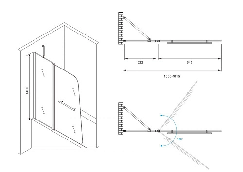 Шторка на ванну ABBER Ewiges Wasser AG50100 100 см универсальная, профиль хром, стекло прозрачное Шторка на ванну ABBER Ewiges Wasser AG50100 100 см универсальная, профиль хром, стекло прозрачное