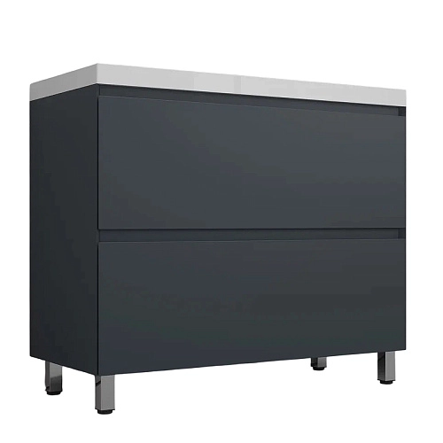 Тумба под раковину Style Line Манхэттен 100 см ЛС-00002369 напольная, графит Тумба под раковину Style Line Манхэттен 100 см ЛС-00002369 напольная, графит