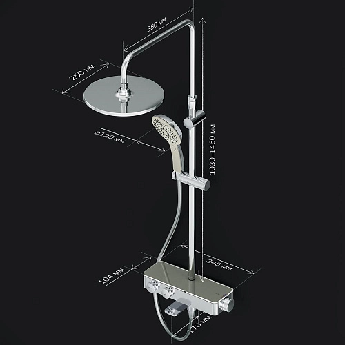 Душевая система AM.PM Inspire V2.0 F0750A500 с термостатом, d 250 Душевая система AM.PM Inspire V2.0 F0750A500 с термостатом, d 250