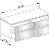 Тумба под раковину Keuco Edition 400 31767YY0000, 1400х472х535 мм Тумба под раковину Keuco Edition 400 31767YY0000, 1400х472х535 мм