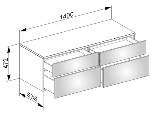 Тумба под раковину Keuco Edition 400 31767YY0000, 1400х472х535 мм Тумба под раковину Keuco Edition 400 31767YY0000, 1400х472х535 мм
