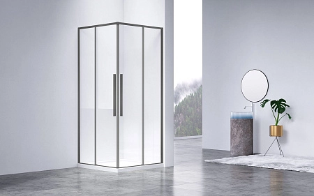 Душевой уголок Vincea Slim-N VSS-4SN900CLGM 900x900 вороненая сталь стекло прозрачное