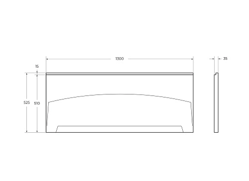 Экран для ванны фронтальный ECO-130-F-SCR-W37 1300x525 белый Экран для ванны фронтальный ECO-130-F-SCR-W37 1300x525 белый