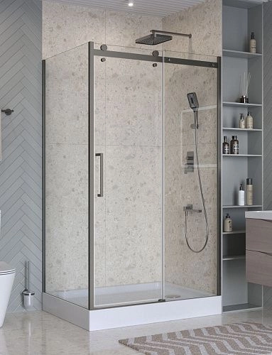 Душевой уголок BelBagno MARINO-2-AH-1-110/90-C-GM 110x90 см, профиль оружейная сталь, стекло прозрачное Душевой уголок BelBagno MARINO-2-AH-1-110/90-C-GM 110x90 см, профиль оружейная сталь, стекло прозрачное