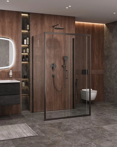 Душевой уголок CEZARES MOLVENO-AH-12-120/90-C-GM-IV цвет профиля оружейная сталь стекло прозрачное 1200x900 мм Душевой уголок CEZARES MOLVENO-AH-12-120/90-C-GM-IV цвет профиля оружейная сталь стекло прозрачное 1200x900 мм