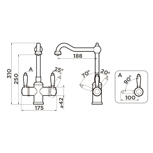 Смеситель для кухни Omoikiri Tottori-AB 4994009 Смеситель для кухни Omoikiri Tottori-AB 4994009