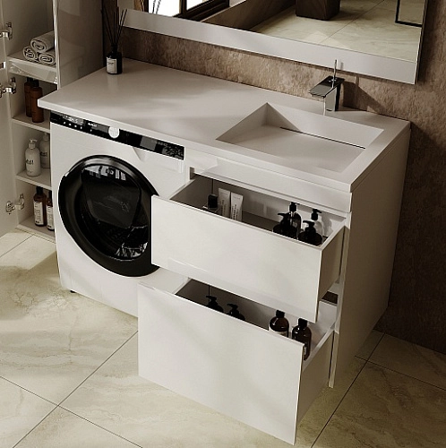 Тумба под раковину Style Line Даллас ЛЕОН 120, Люкс белая, PLUS подвесная СС-00002440 Тумба под раковину Style Line Даллас ЛЕОН 120, Люкс белая, PLUS подвесная СС-00002440