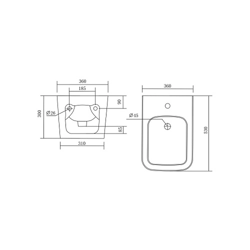 Биде подвесное Aquatek ЛИБРА AQ0506-00, 530x360x300 мм, цвет белый Биде подвесное Aquatek ЛИБРА AQ0506-00, 530x360x300 мм, цвет белый