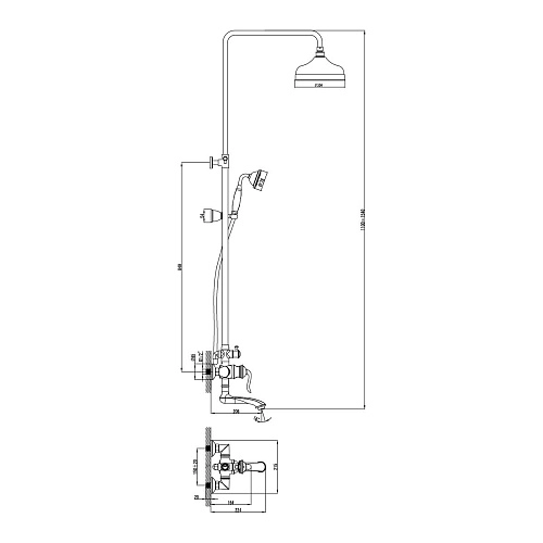 Душевая система Lemark Brava LM4762G, золото Душевая система Lemark Brava LM4762G, золото
