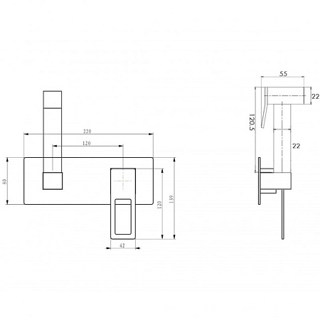 Гигиенический душ Boheme Q 147-GB GoldBlack
